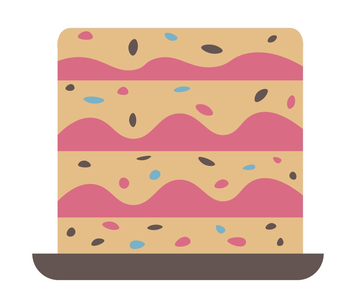 pastel alto o pastel con masa en capas con mousse vector