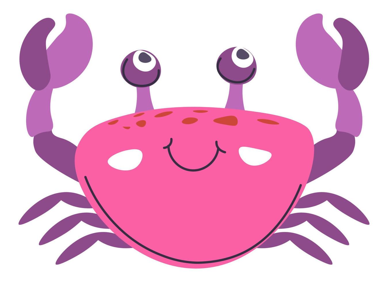 Crab funny personage with smile on muzzle vector