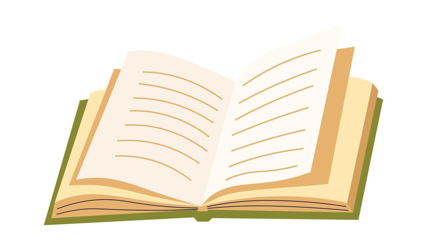 Opened book with blank pages, notebook or diary vector