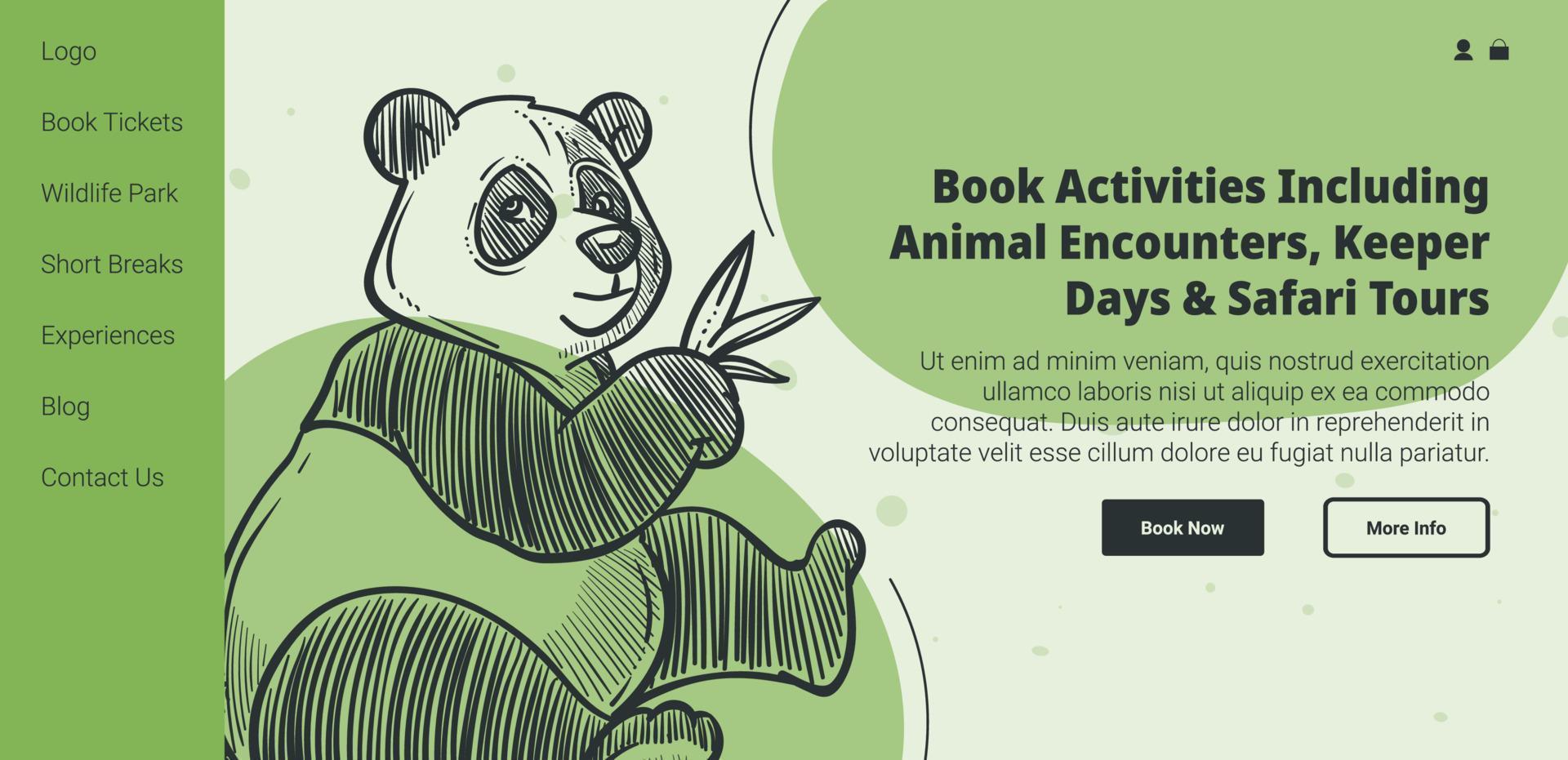 Safari tours and activities in zoo, buy tickets vector