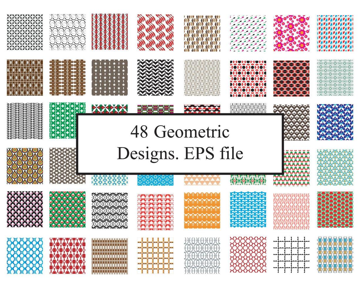 48 Seamless Fabric Patterns, Seamless Textures, Digital Papers, Printable Scrapbook Papers, Commercial Use, Backgrounds, pattern collection vector