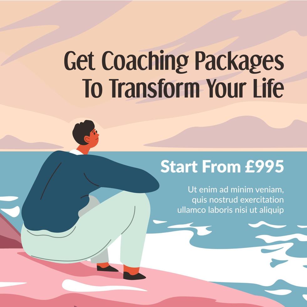 Get coaching package to transform your life banner vector
