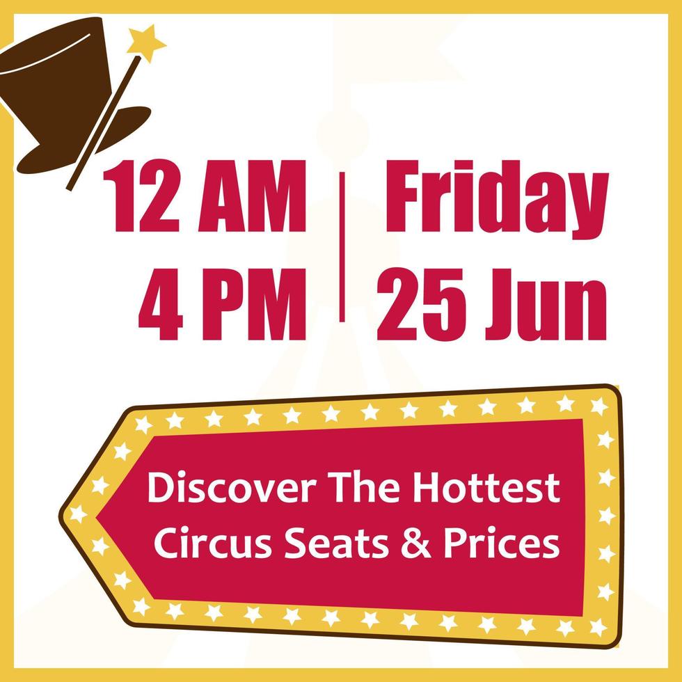 Discover hottest circus seats and prices, banner vector