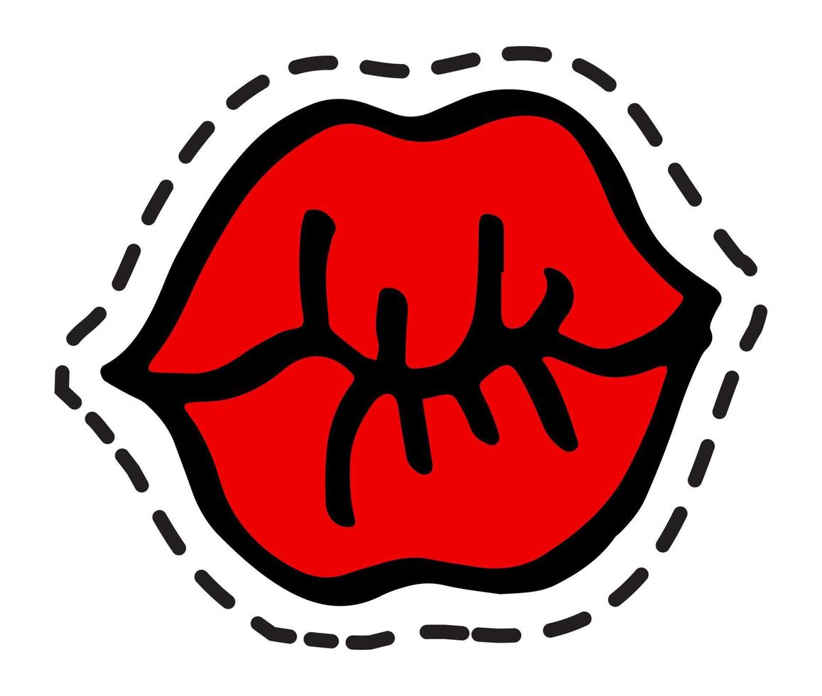 Kissing red lips, expression of love and feelings vector