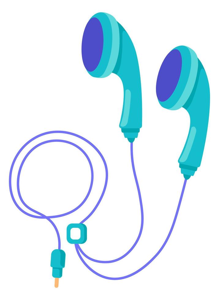 Headphones with wires, gadgets and devices vector