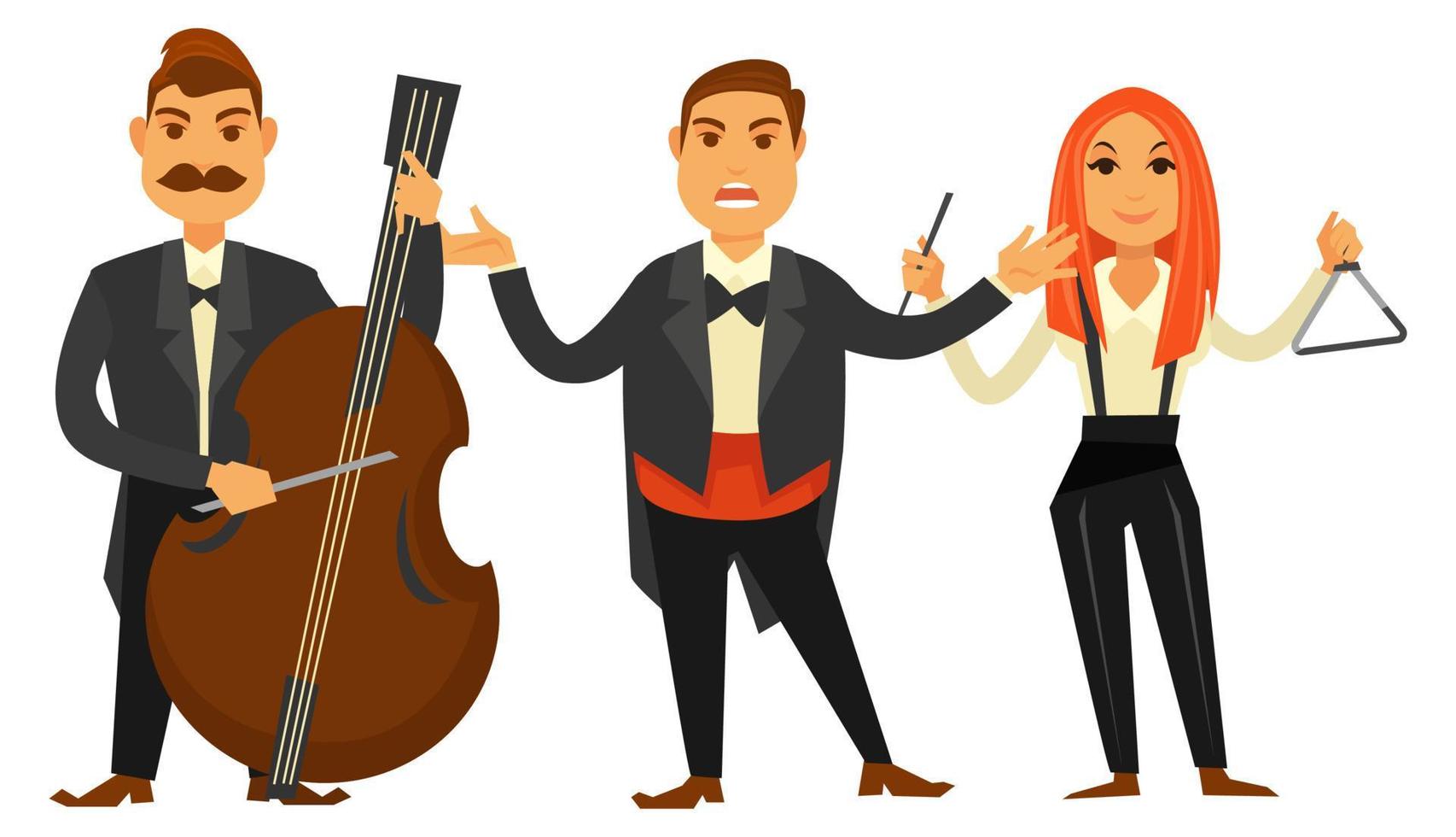 Classic music band instruments and vocalist singer vector