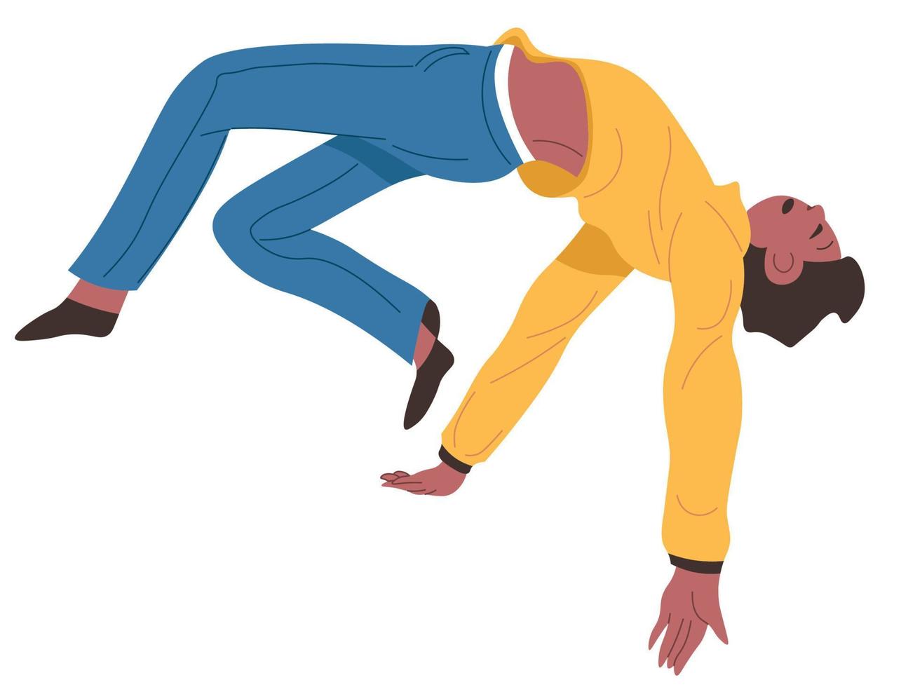 Male character falling down or dancing break style vector