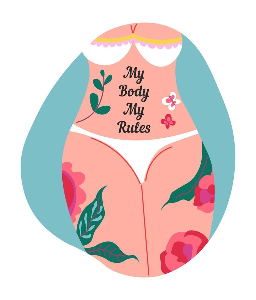 My body my rules, feminist supporter, feminism vector