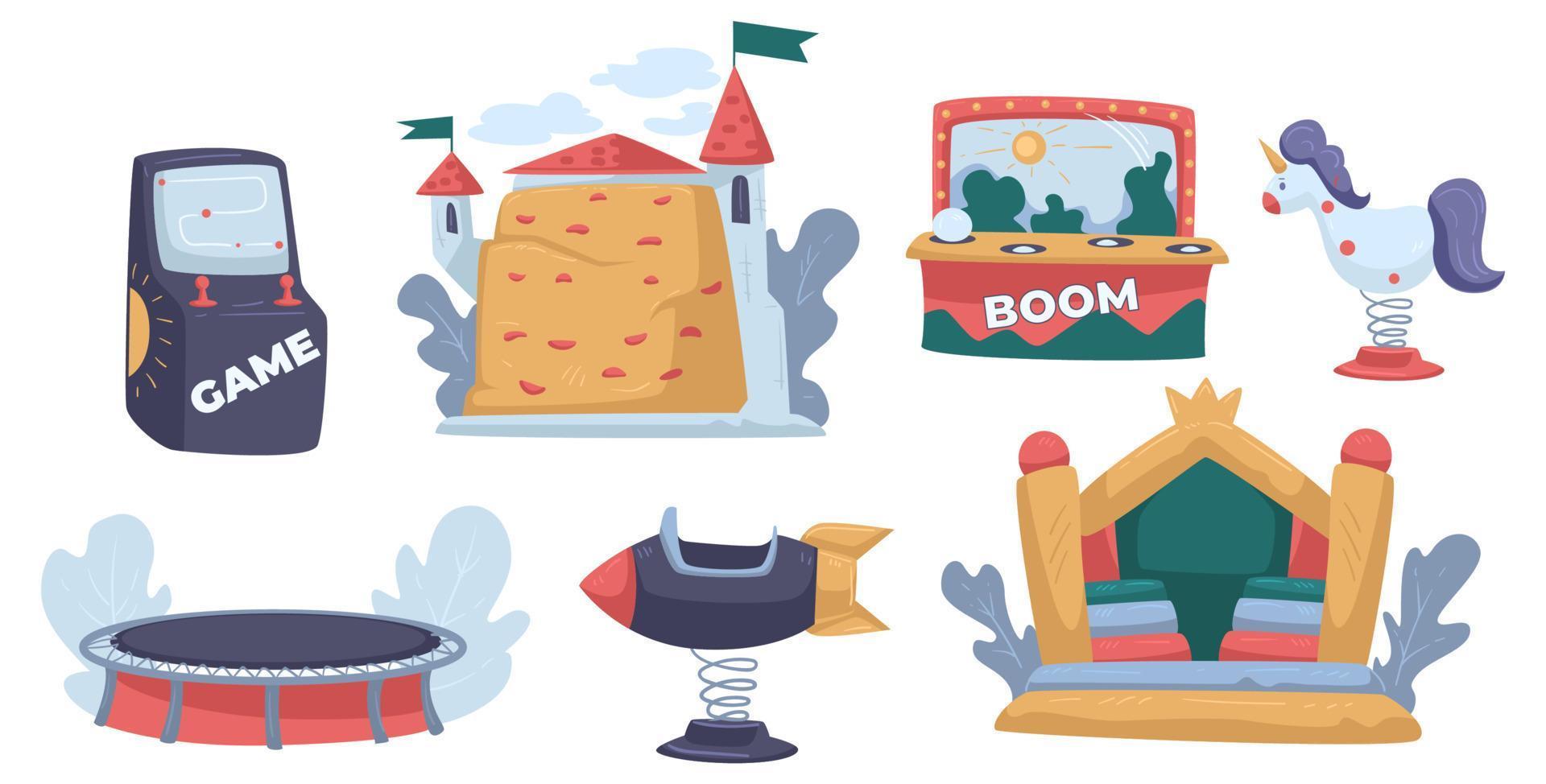 Games and play for playground and amusement park vector