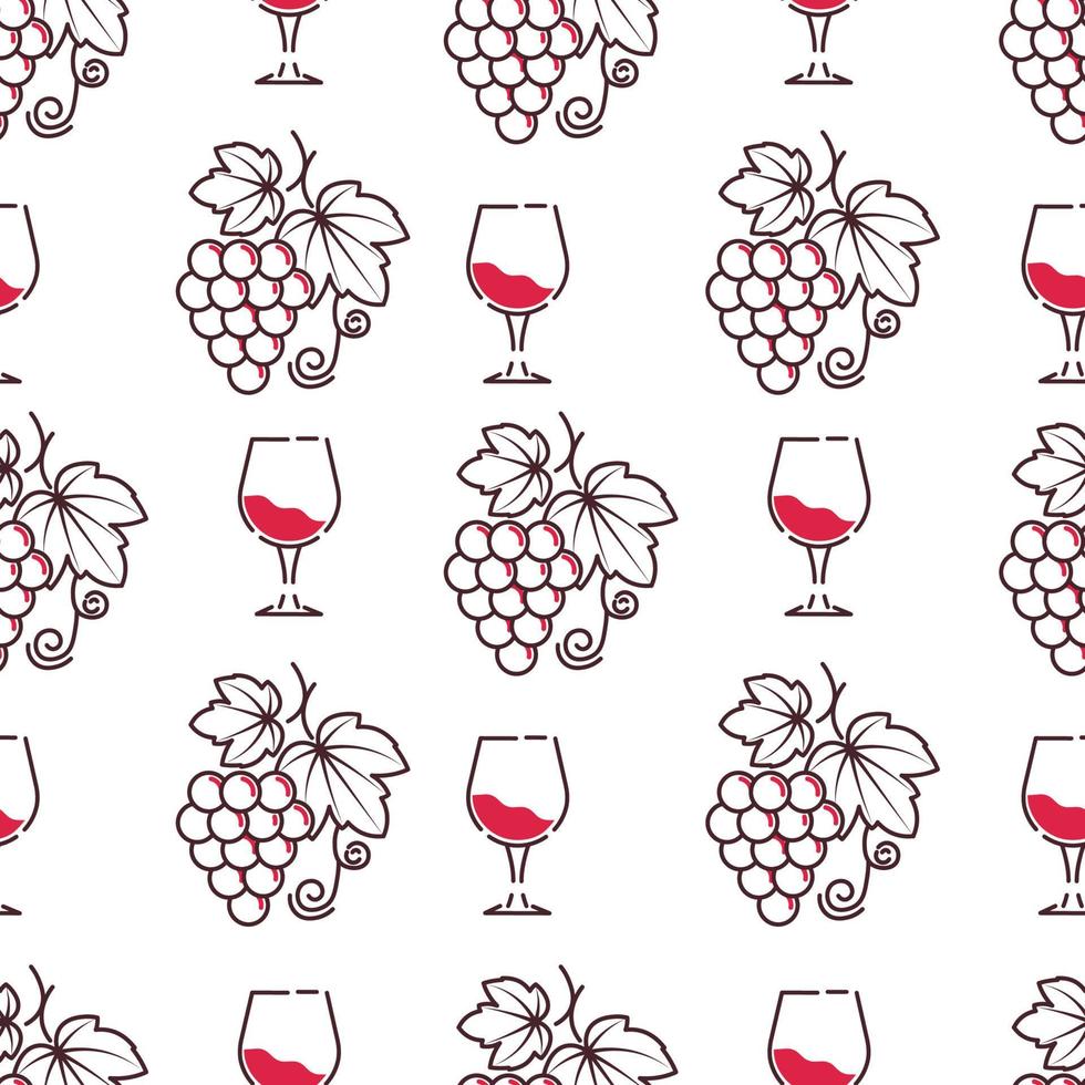 Winery and wine tasting degustation pattern vector