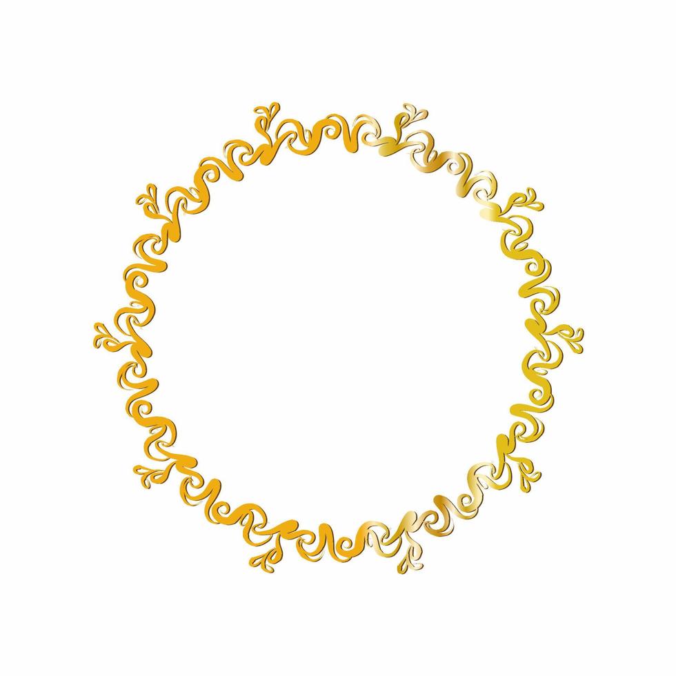 Frame vintage gold shape round vector