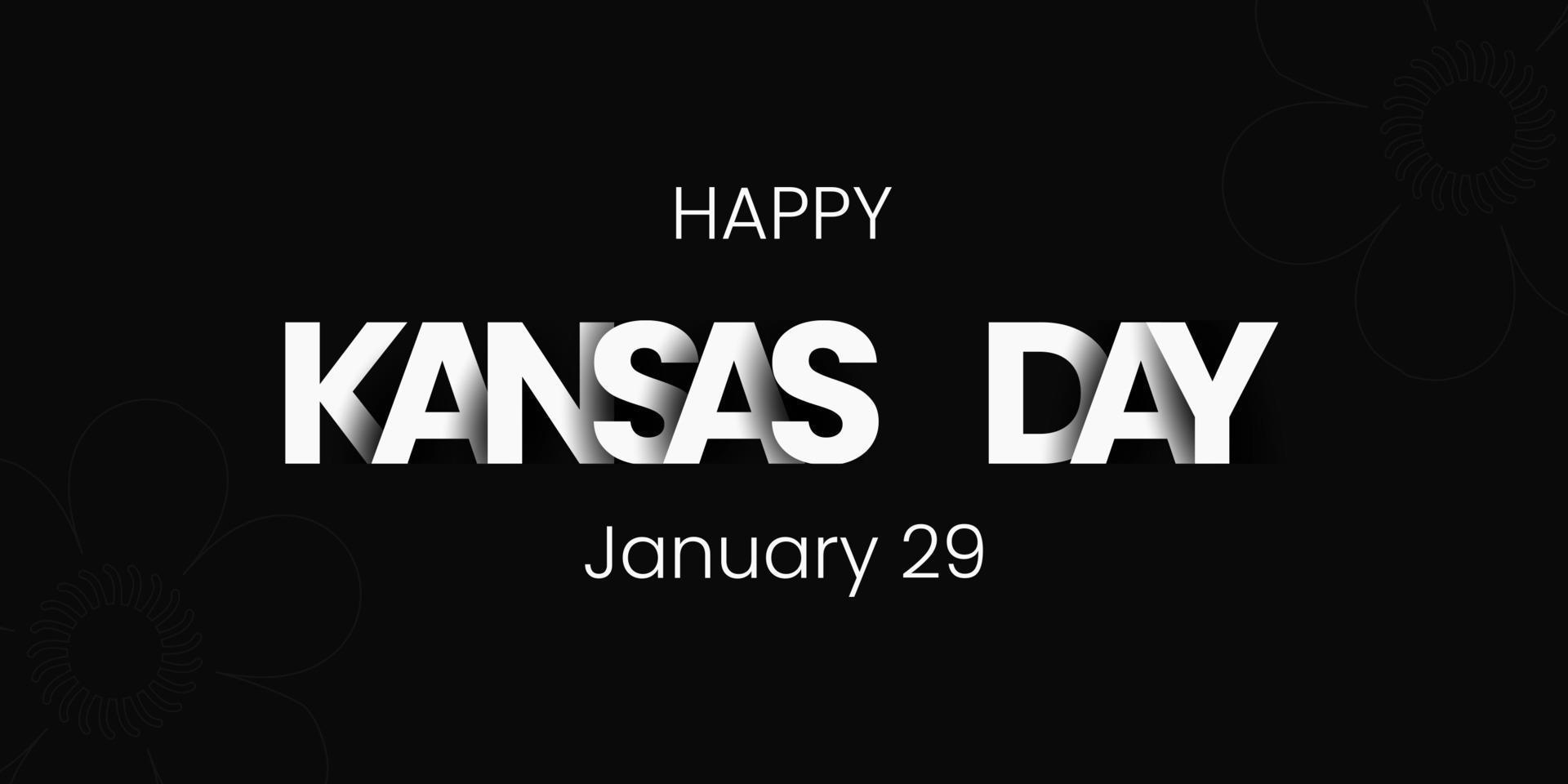 29 de enero. día de kansas con diseño de lujo. la ilustración es adecuada para pancartas, volantes, pegatinas, tarjetas, etc. vector