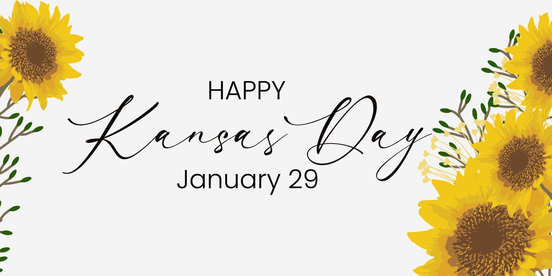 Illustration vector graphic of Kansas Day January 29. The illustration is Suitable for banners, flyers, stickers, Card, etc.