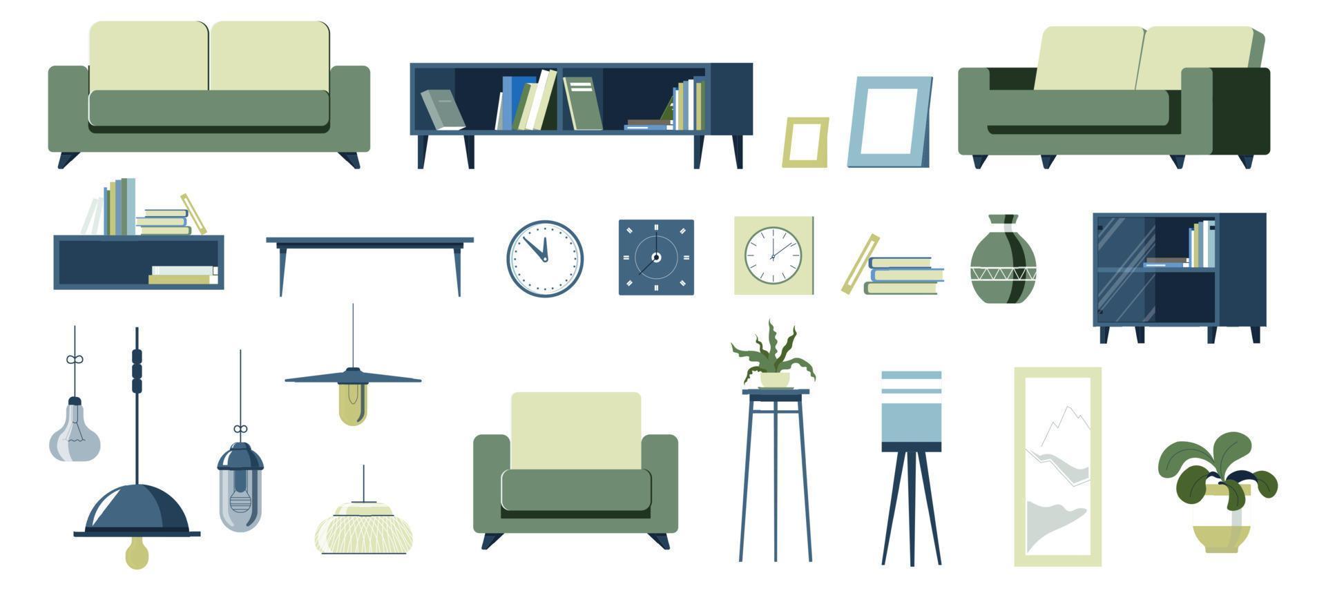 Furniture for home, interior design or stores vector