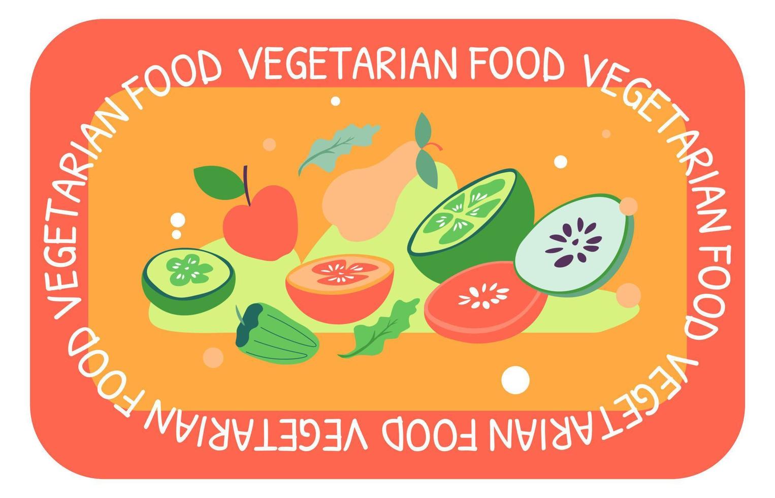 Vegetarian food, organic meal veggies menu banner vector