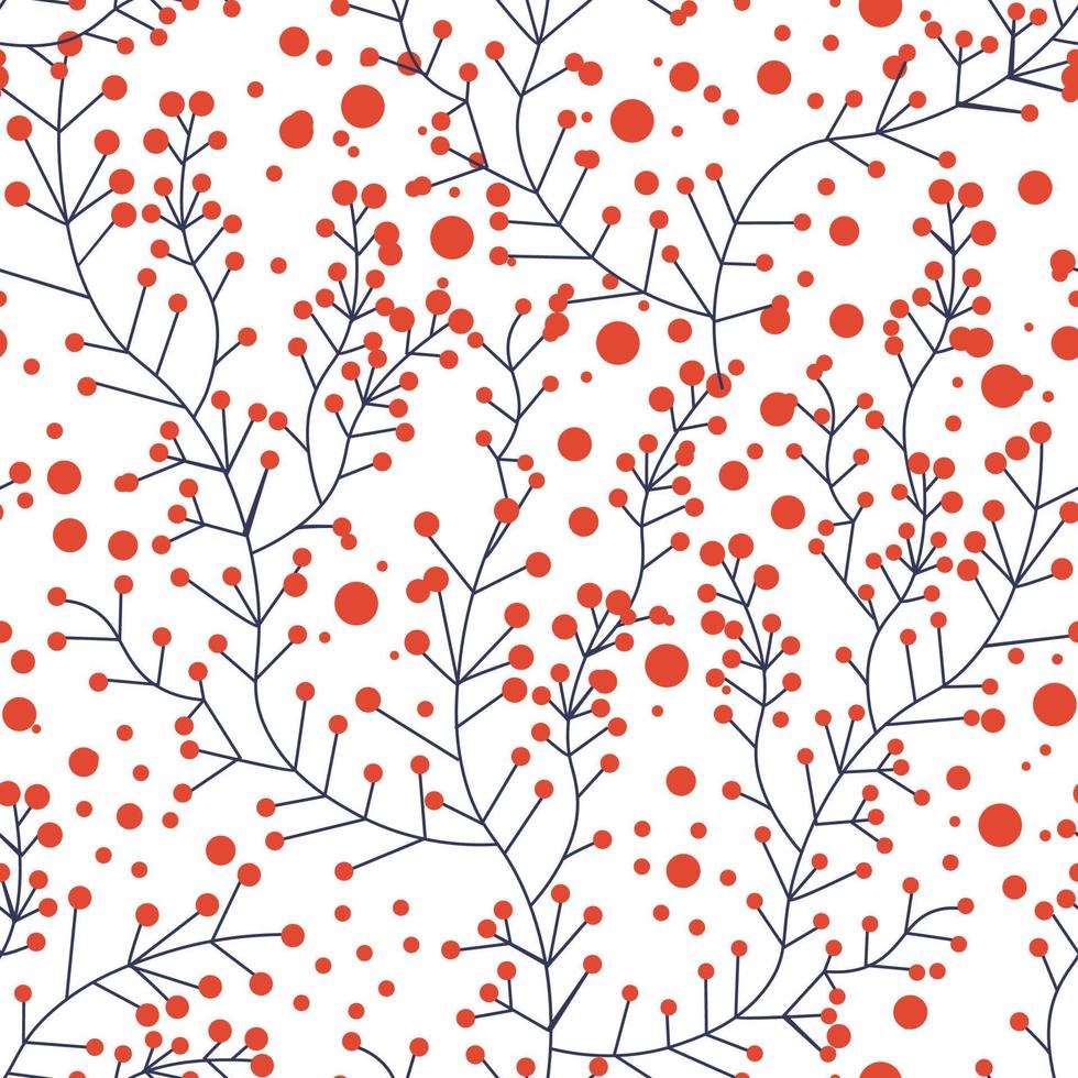 Autumn leaves and branches, twigs and berries vector