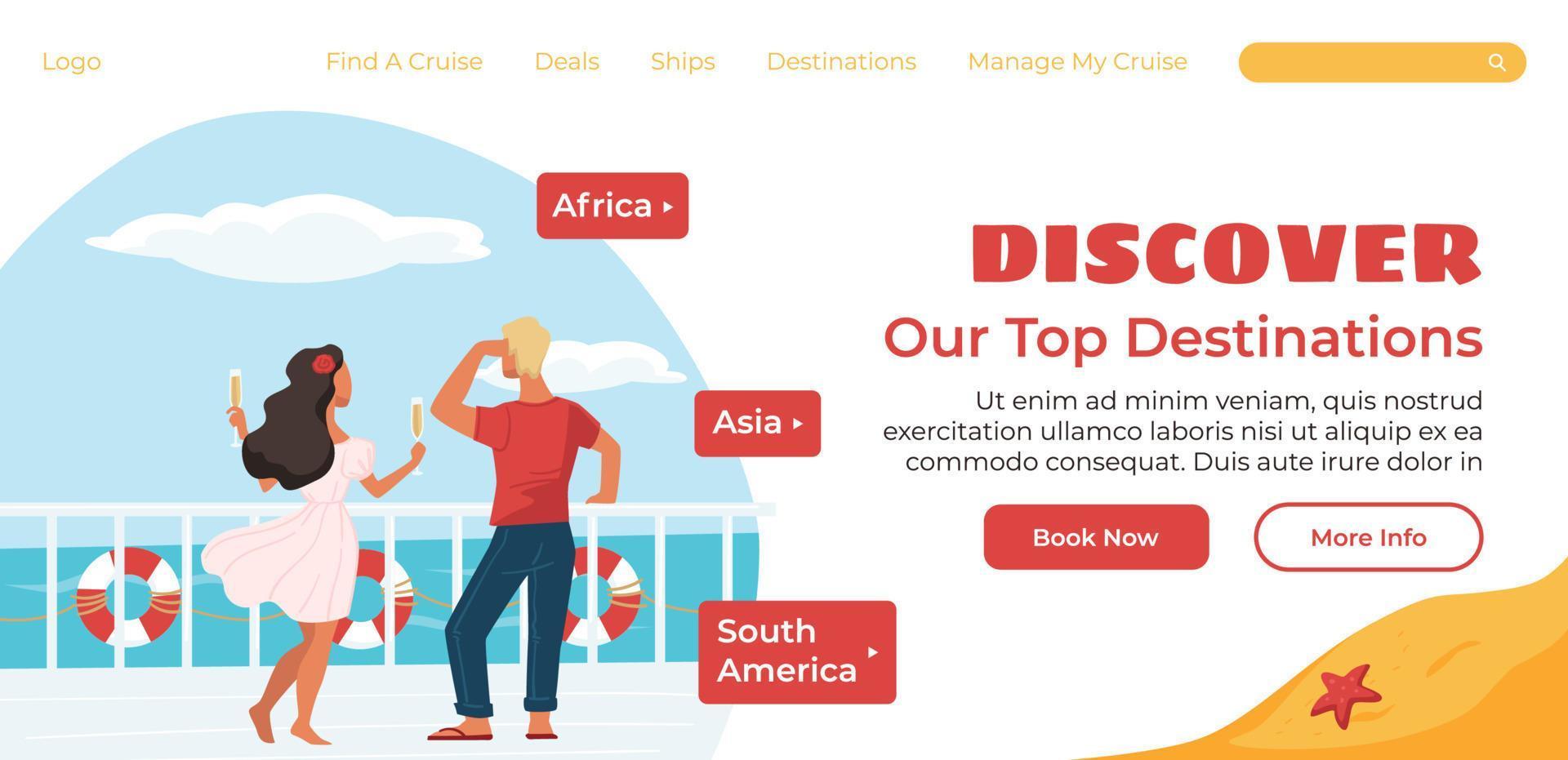 Discover our top destinations, book tour online vector