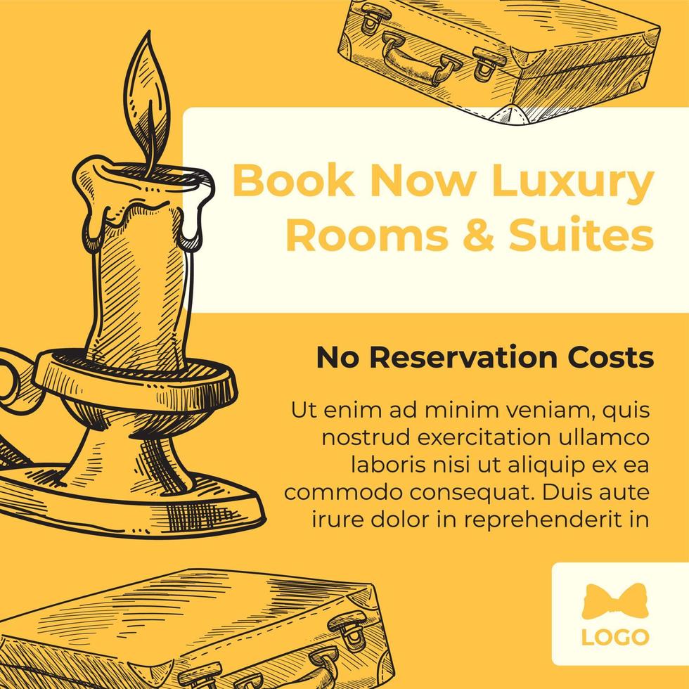 Book now luxury rooms and suites for staying web vector