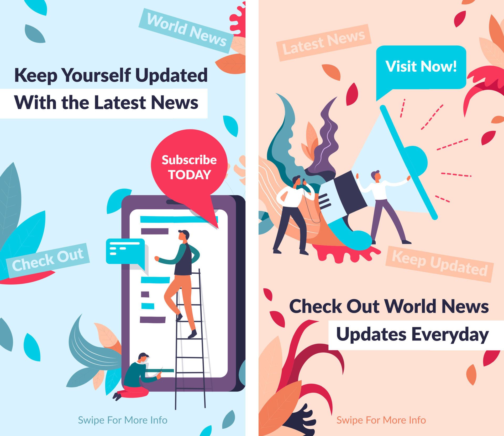 Latest news updates everyday, website application 17740912 Vector Art