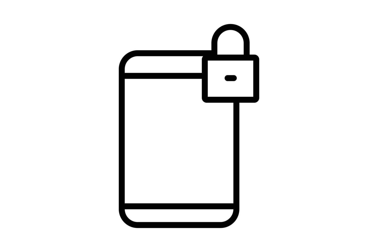 Secure system icon illustration. Mobile phone icon with padlock. icon related to Security. Line icon style. Simple vector design editable