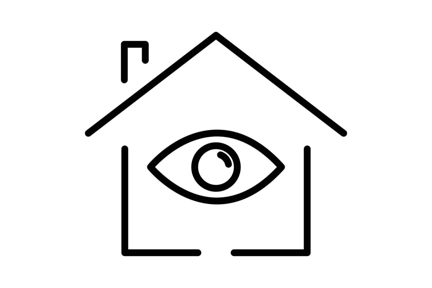 Home protection icon illustration. House icon with eye. icon related to security. Line icon style. Simple vector design editable