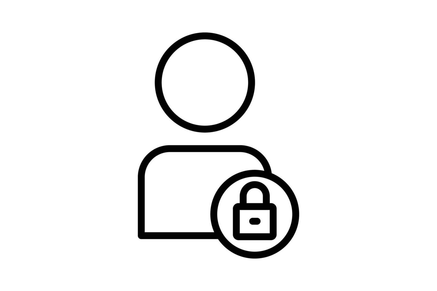 Account security icon illustration. People icon with padlock. icon related to security. Line icon style. Simple vector design editable