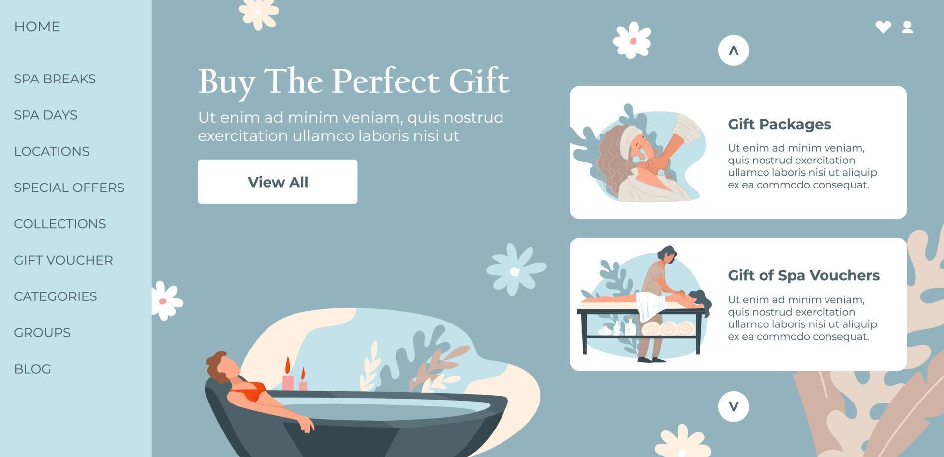 Buy perfect gift, spa salon procedures treatment vector