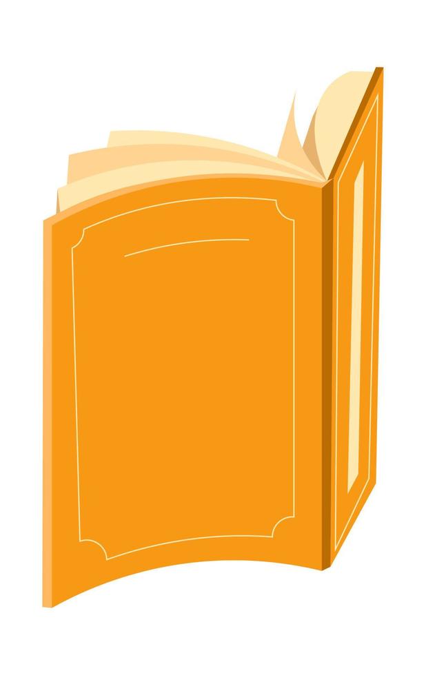 Open book or diary in soft cover, student textbook vector