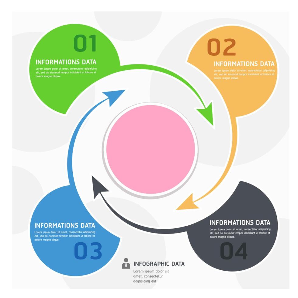 diseño infográfico de flecha y círculo vector