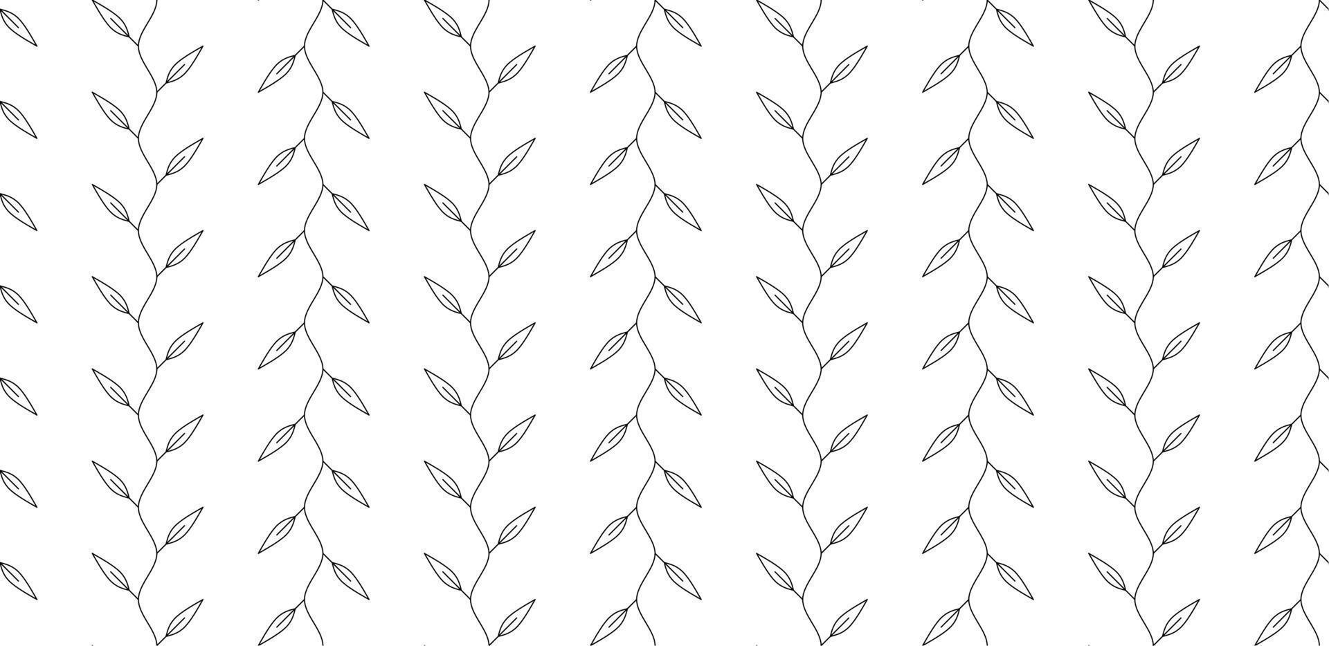 outline creeping grass seamless pattern vector