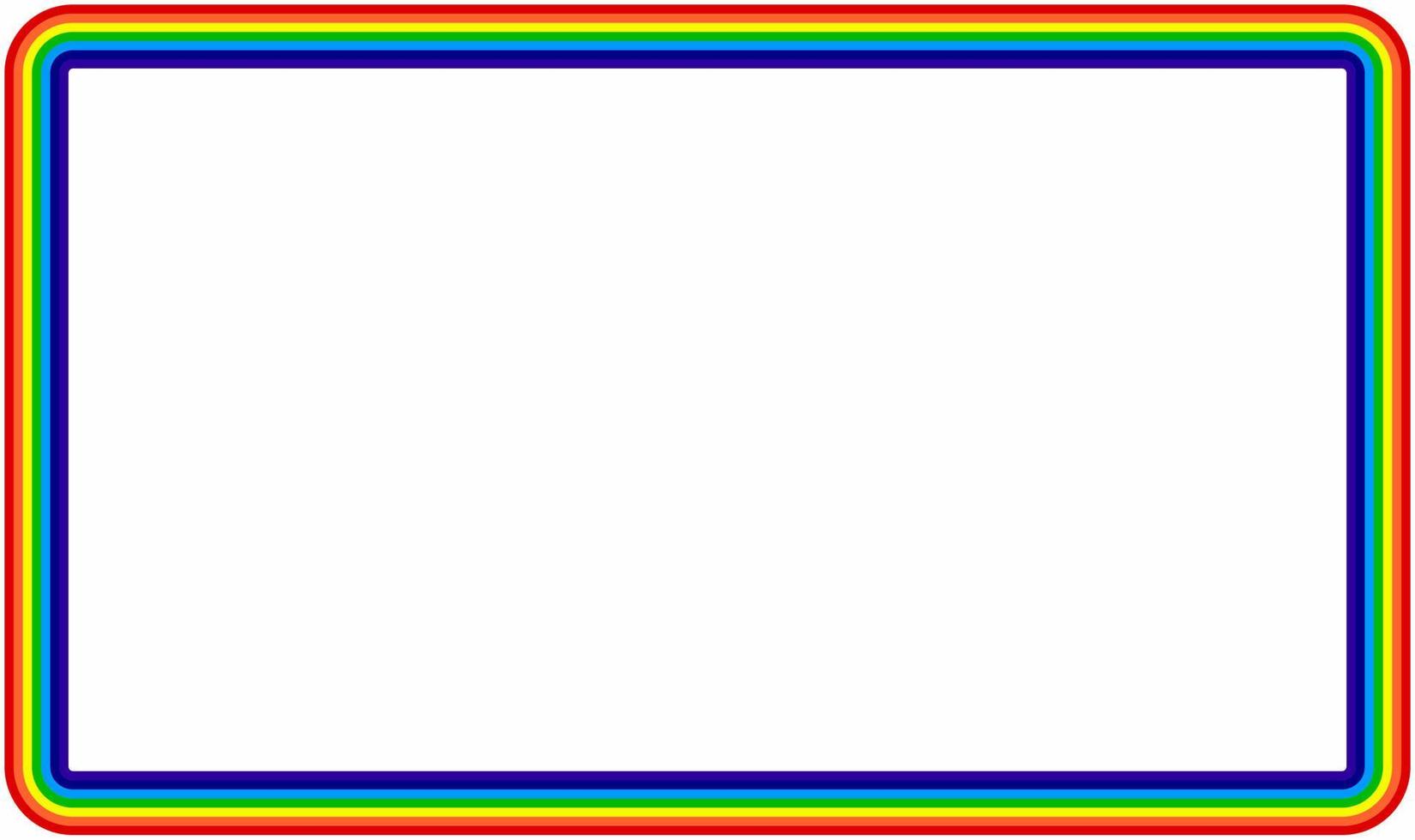 marco de arco iris rectangular con espacio de copia para su texto o diseño vector