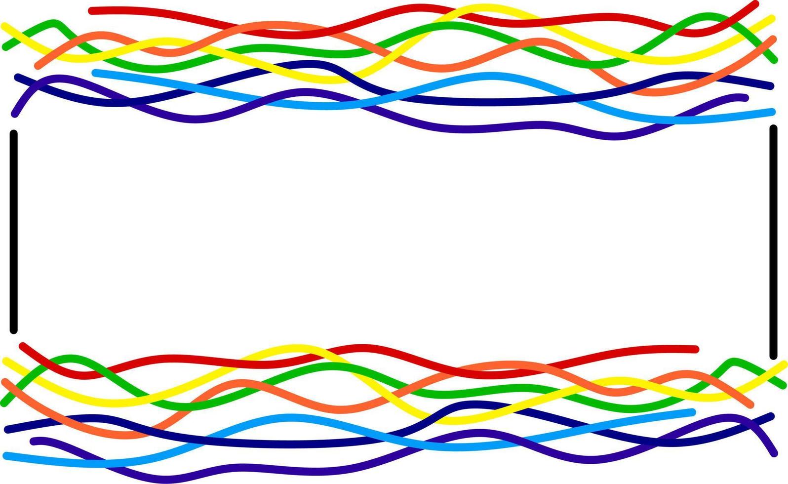 wavy line rainbow color frame with copy space for your text or design