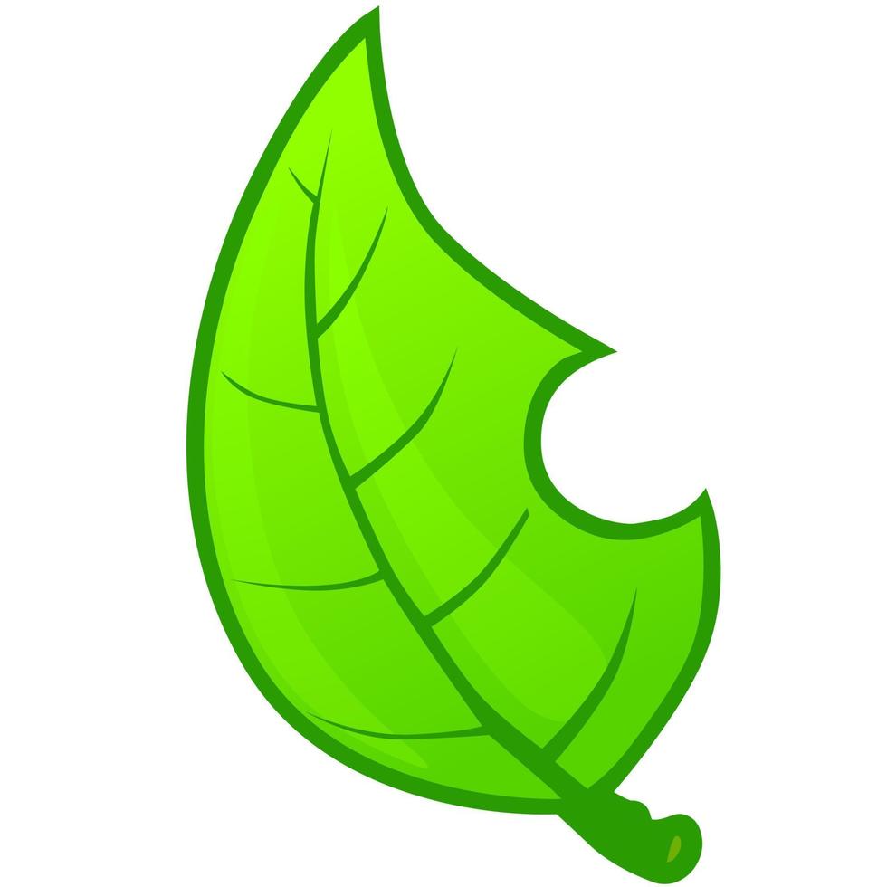 Leaf Cartoon Emote Vector Illustration