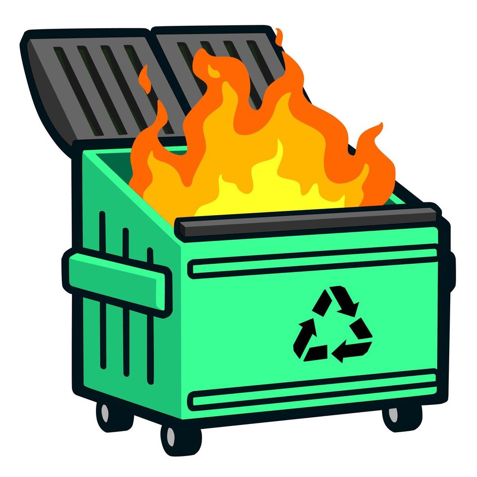 Dumpster Cartoon Emote Vector Illustration
