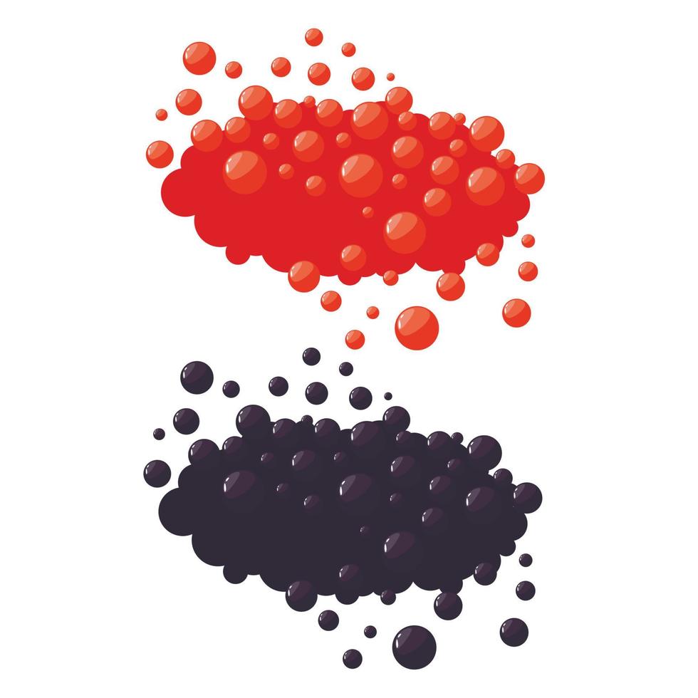 caviar rojo y negro vectorial, elemento de menú de comida asiática vector