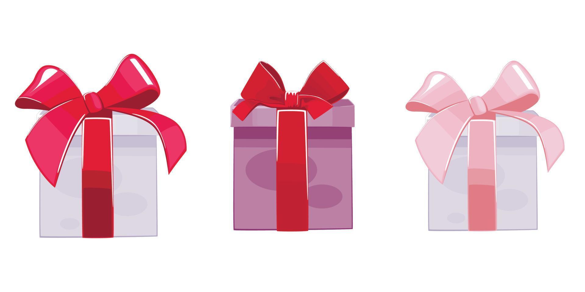 Gift Boxes with Bow, Valentine's Day element, Valentines Day design concept vector