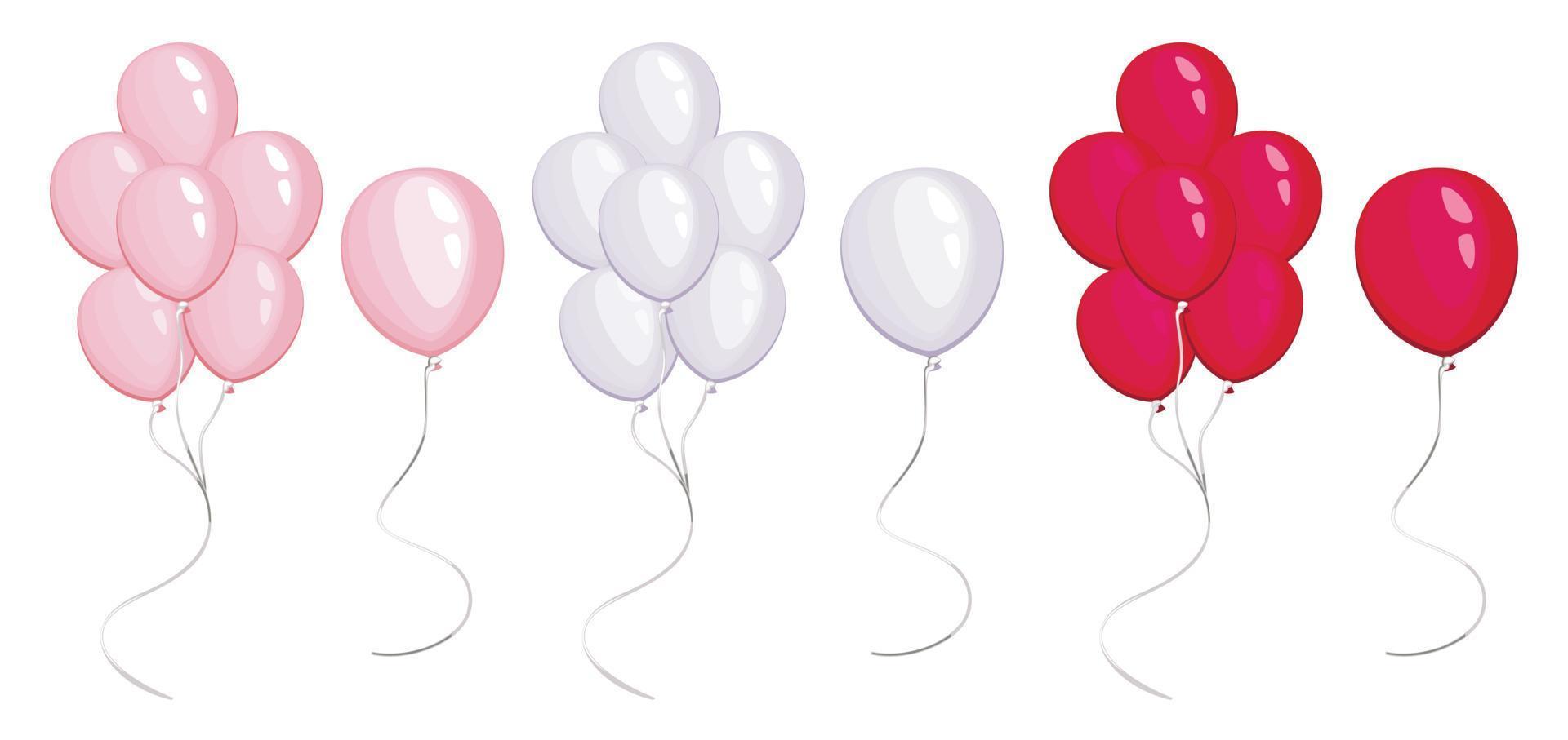 Red, white and pink balloons, Valentine's Day element, Valentines Day design concept vector