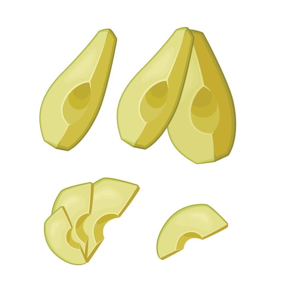 Vector set of avocado slices