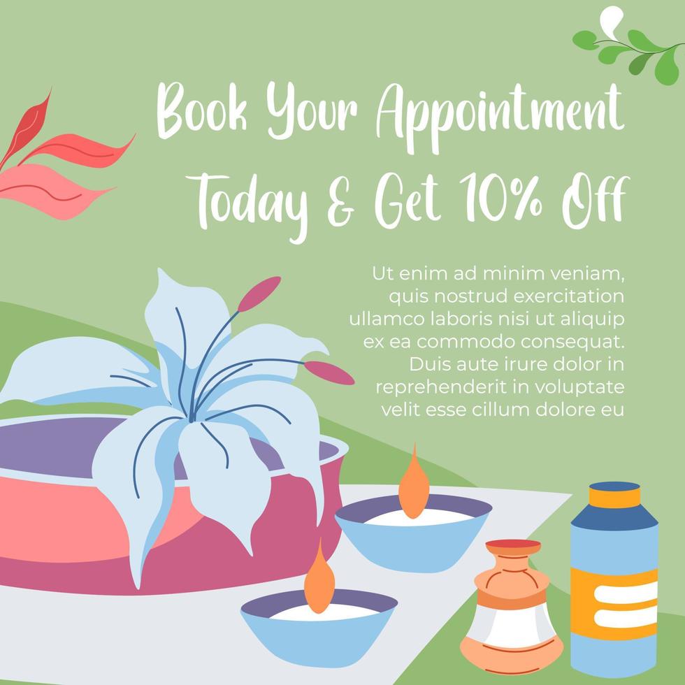 Book your appointment today, spa salon procedures vector