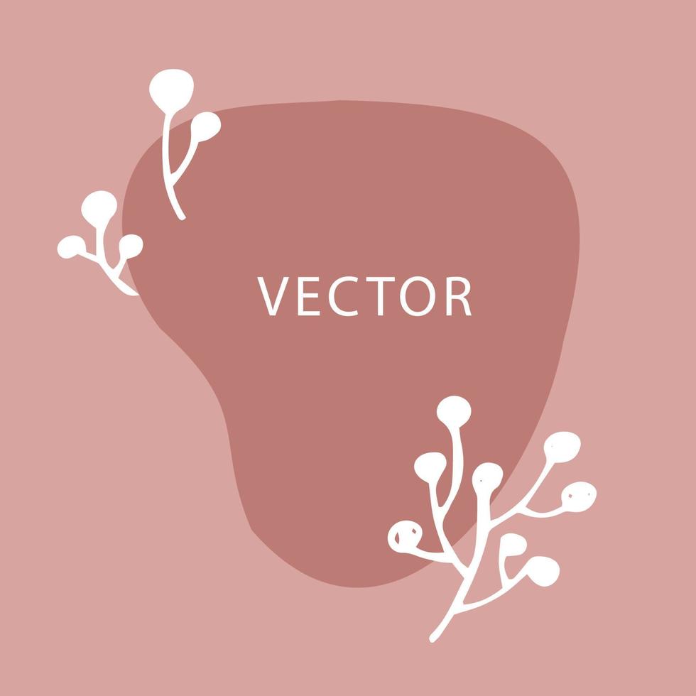 banner floral minimalista con ramitas y ramas vector