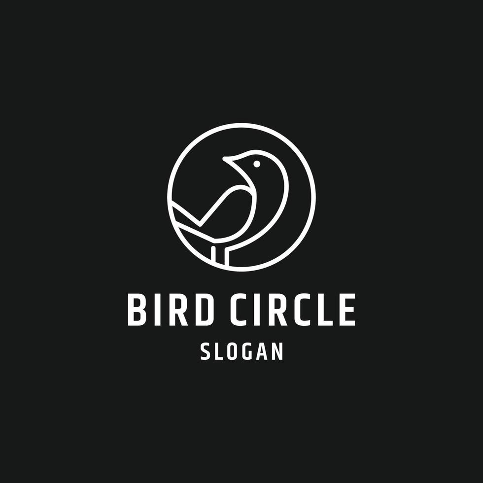 Bird icon design in a circle logo design vector
