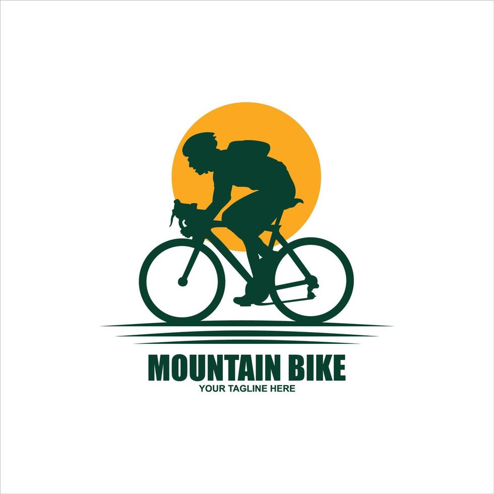 paseo en bicicleta de montaña vector logo