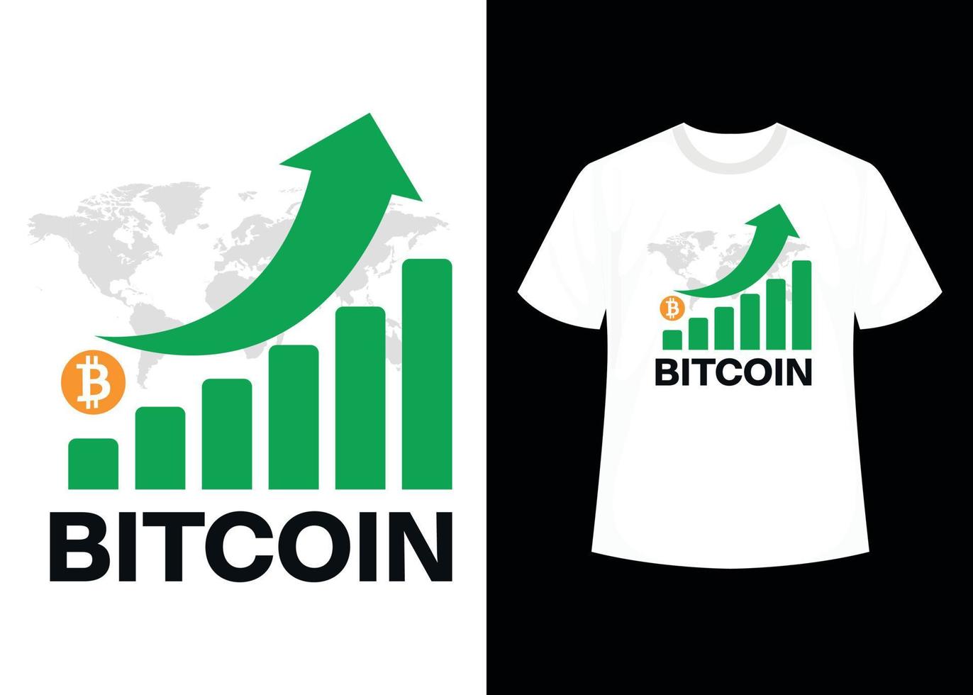 plantilla de vector gráfico de diseño de camiseta imprimible bitcoin crypto