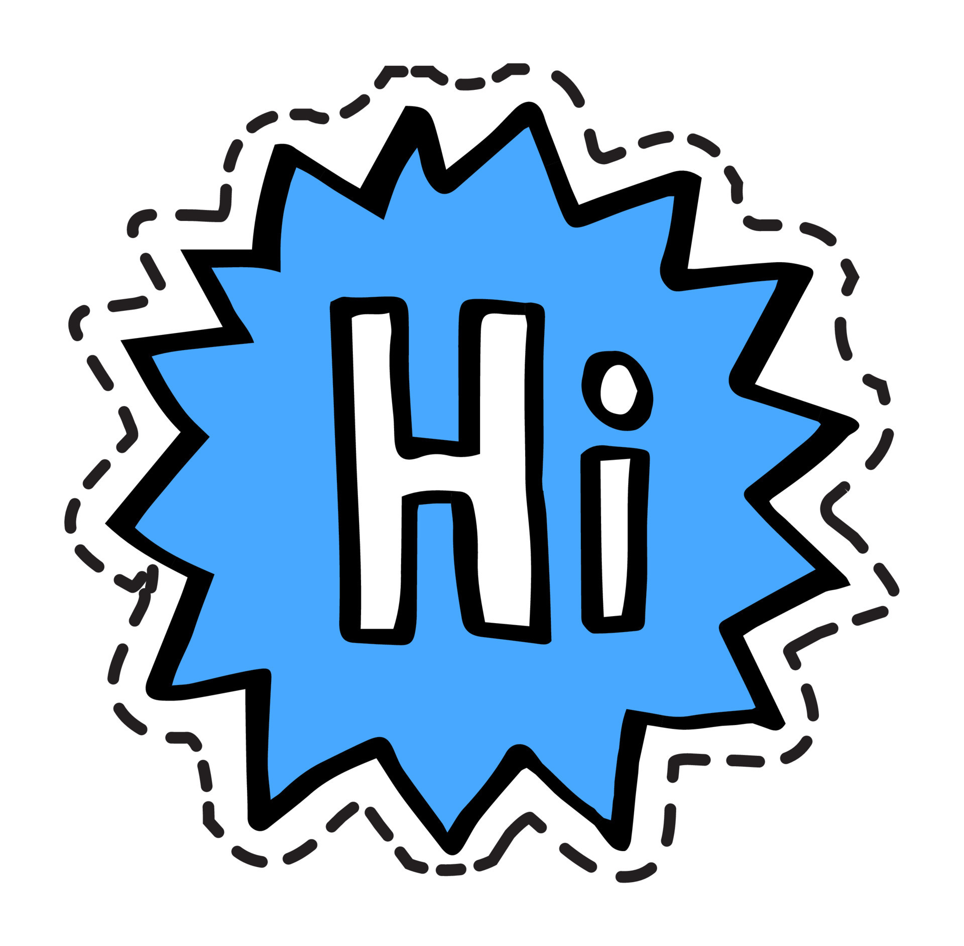 Hi greeting sticker or icon for chatting texting 17741414 Vector Art at