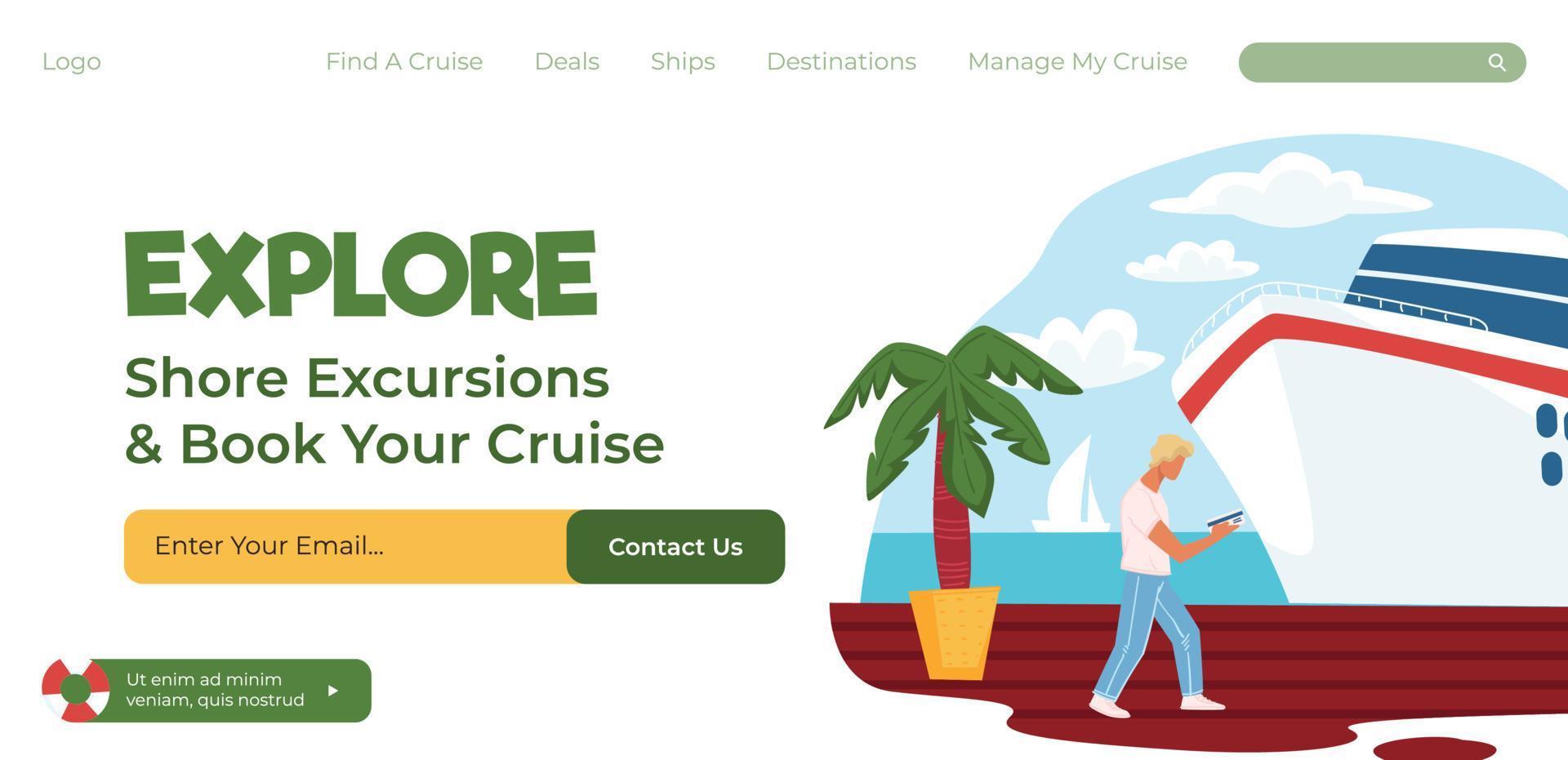 Explore shore excursions and book your cruise vector