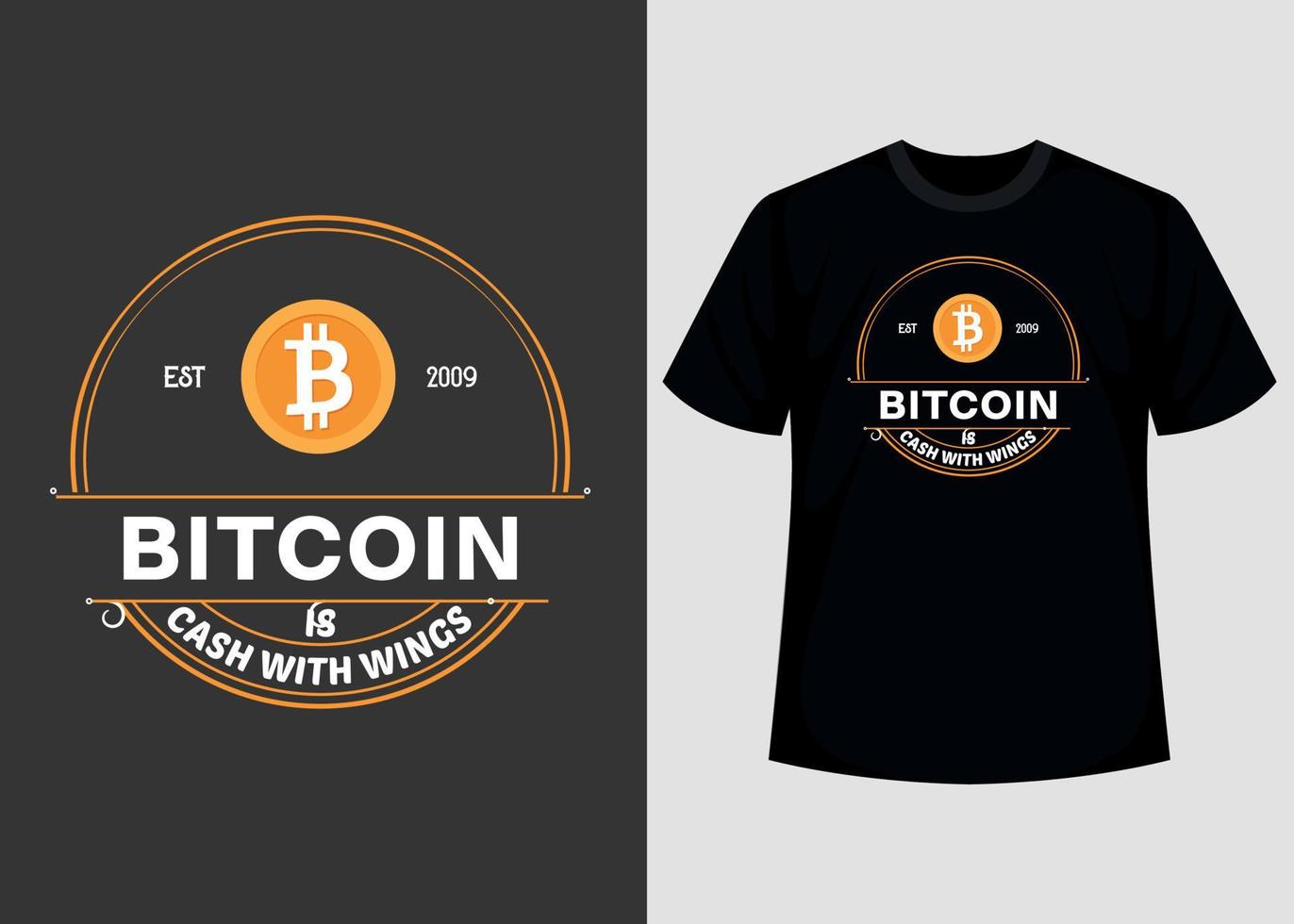 Bitcoin Crypto Printable T shirt Design Graphic Vector Template