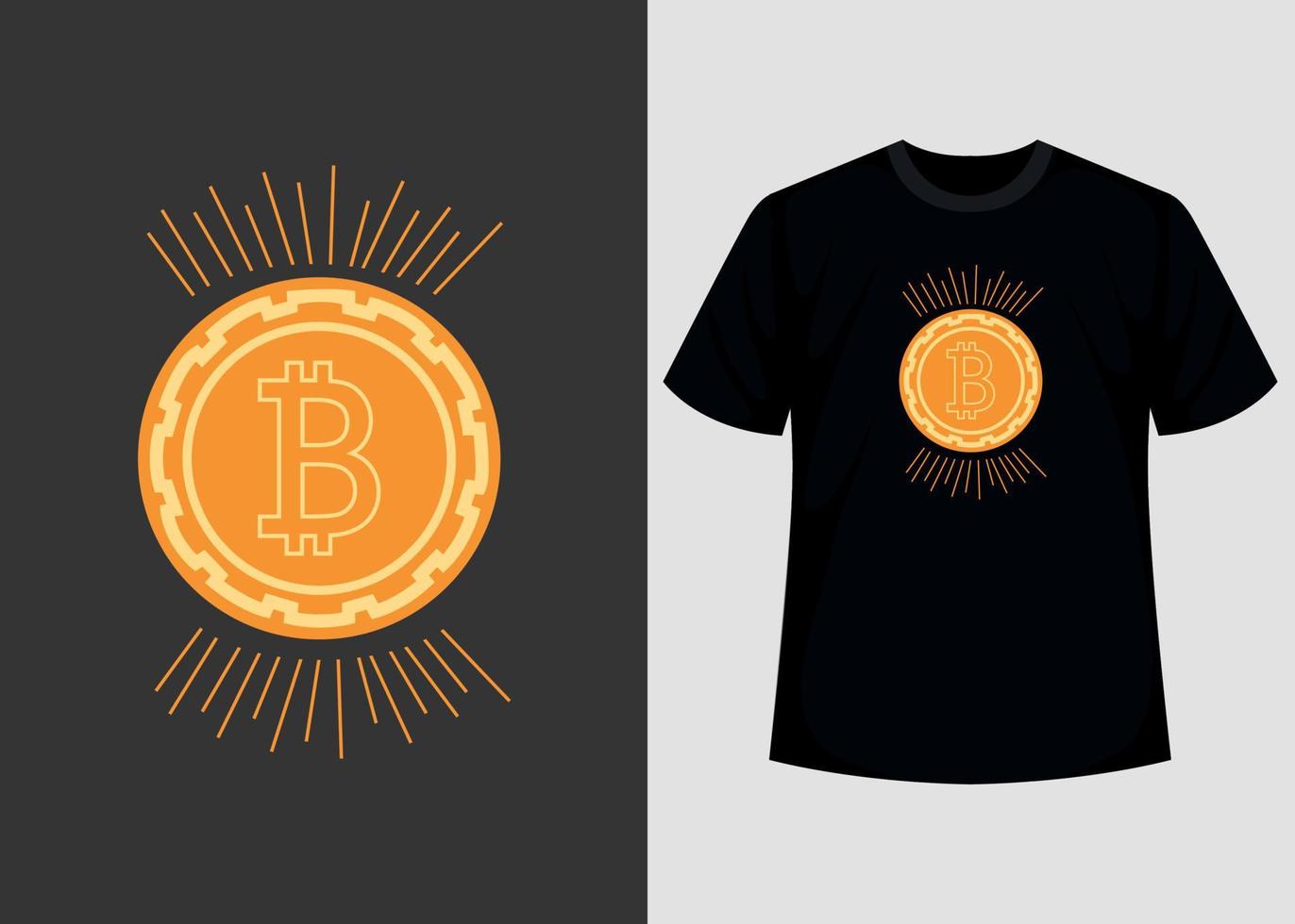 plantilla de vector gráfico de diseño de camiseta imprimible bitcoin crypto