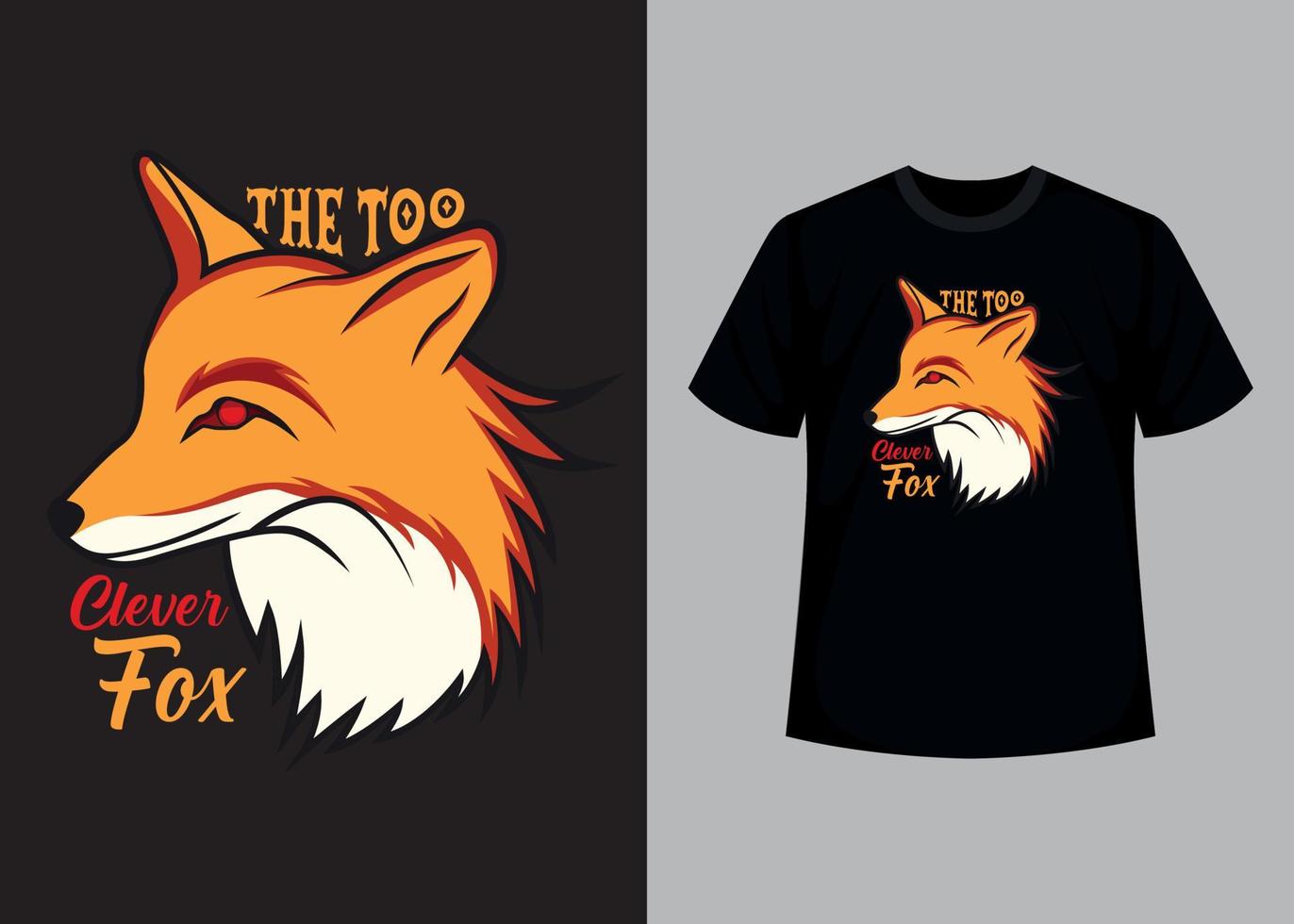 la plantilla de diseño de camiseta editable con estampado de zorro demasiado inteligente vector