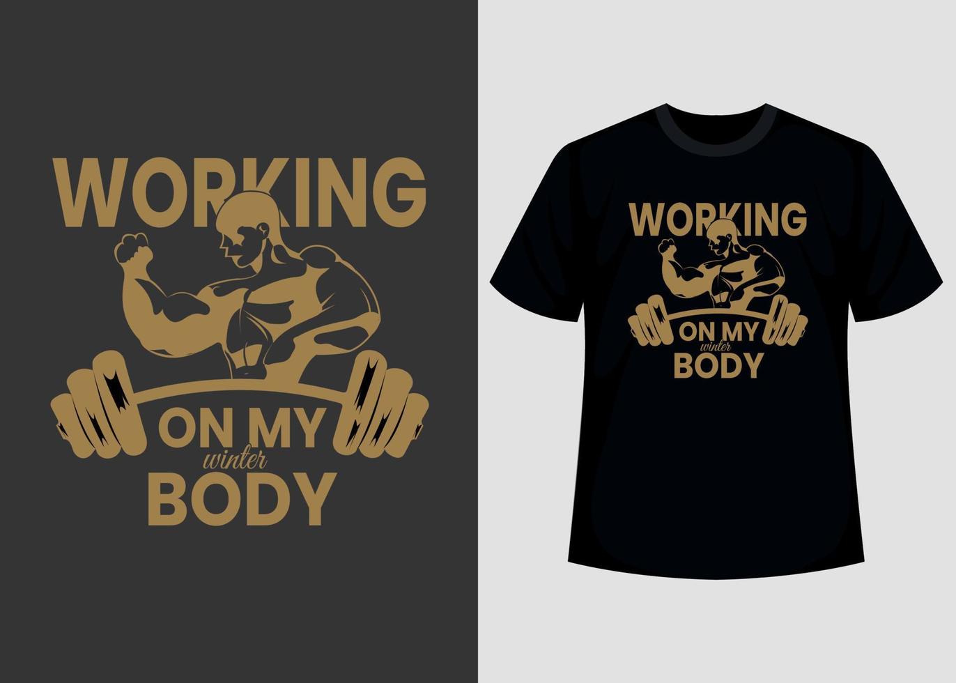 Gym print editable t shirt design template vector