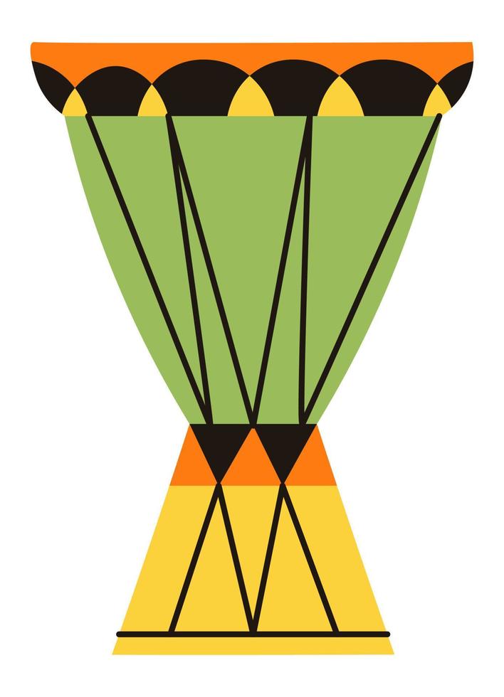 African drum, musical instrument for performance vector